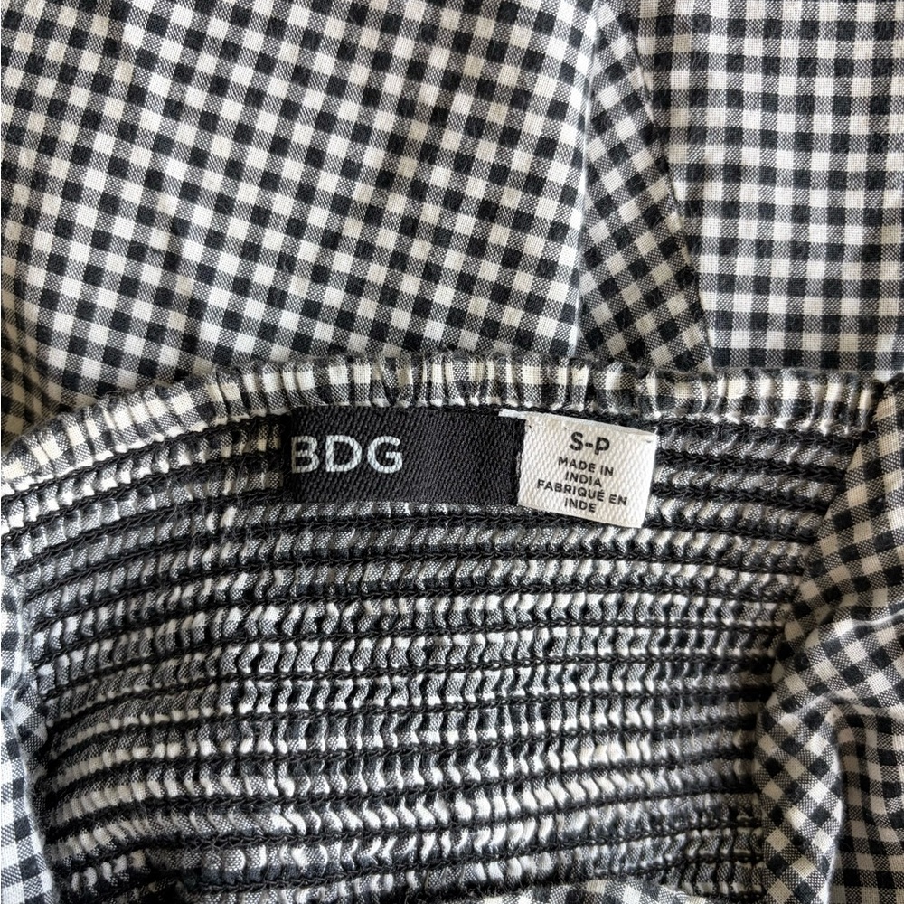 BDG / Cooperative Emilia Black and White Gingham Button-Front Midi Dress - Picture 5 of 9